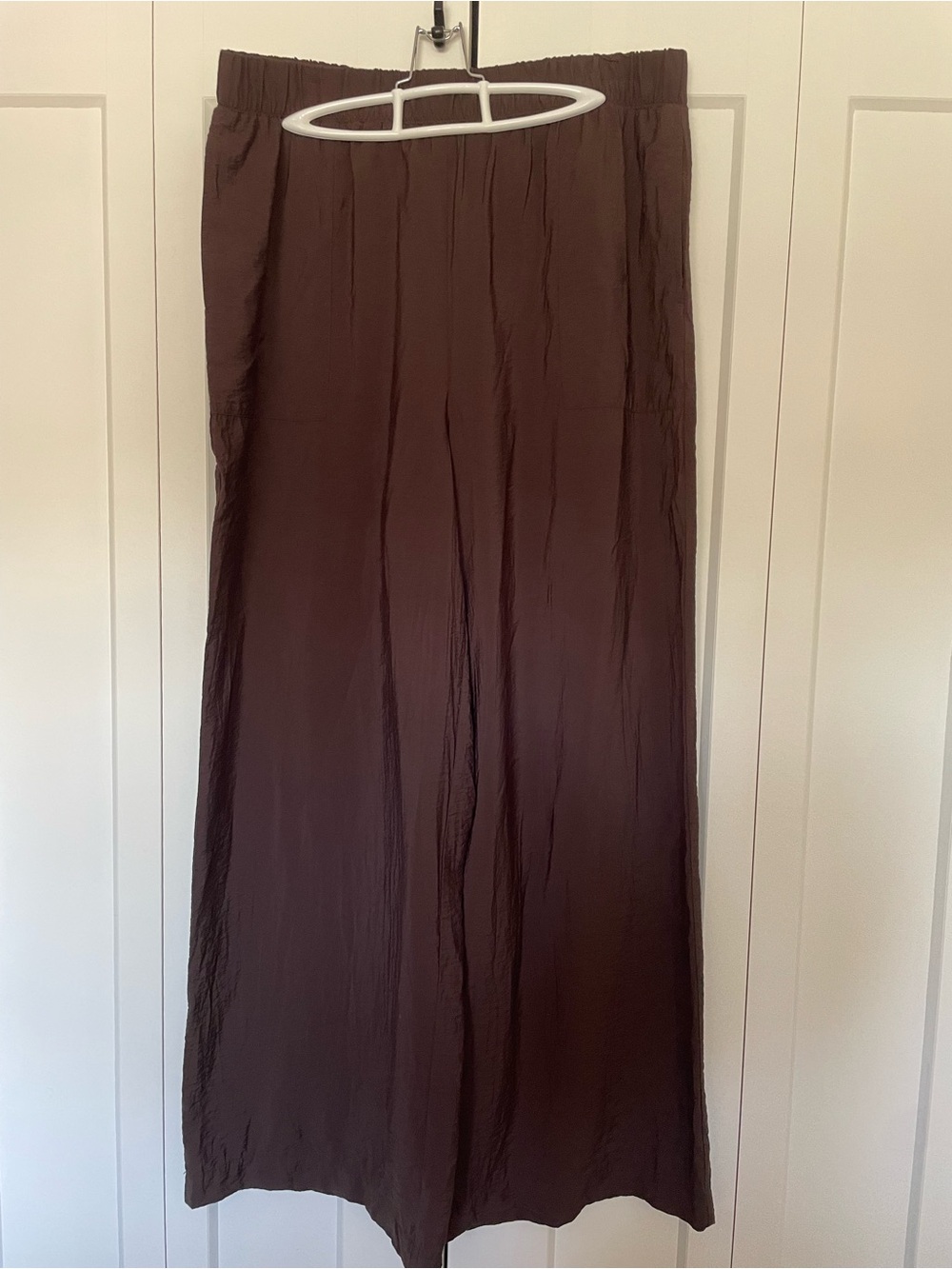 Reitmans Chocolate Brown Pull On Wide Leg Pants with Elastic Waistband